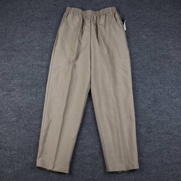 Briggs New York Pants Womens 10P Khaki Petite Pull On Elastic Waist Made USA - Picture 1 of 11